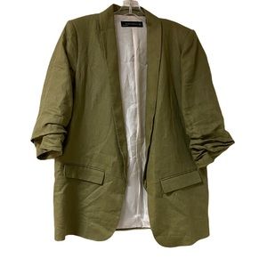 Zara Green Linen Blazer